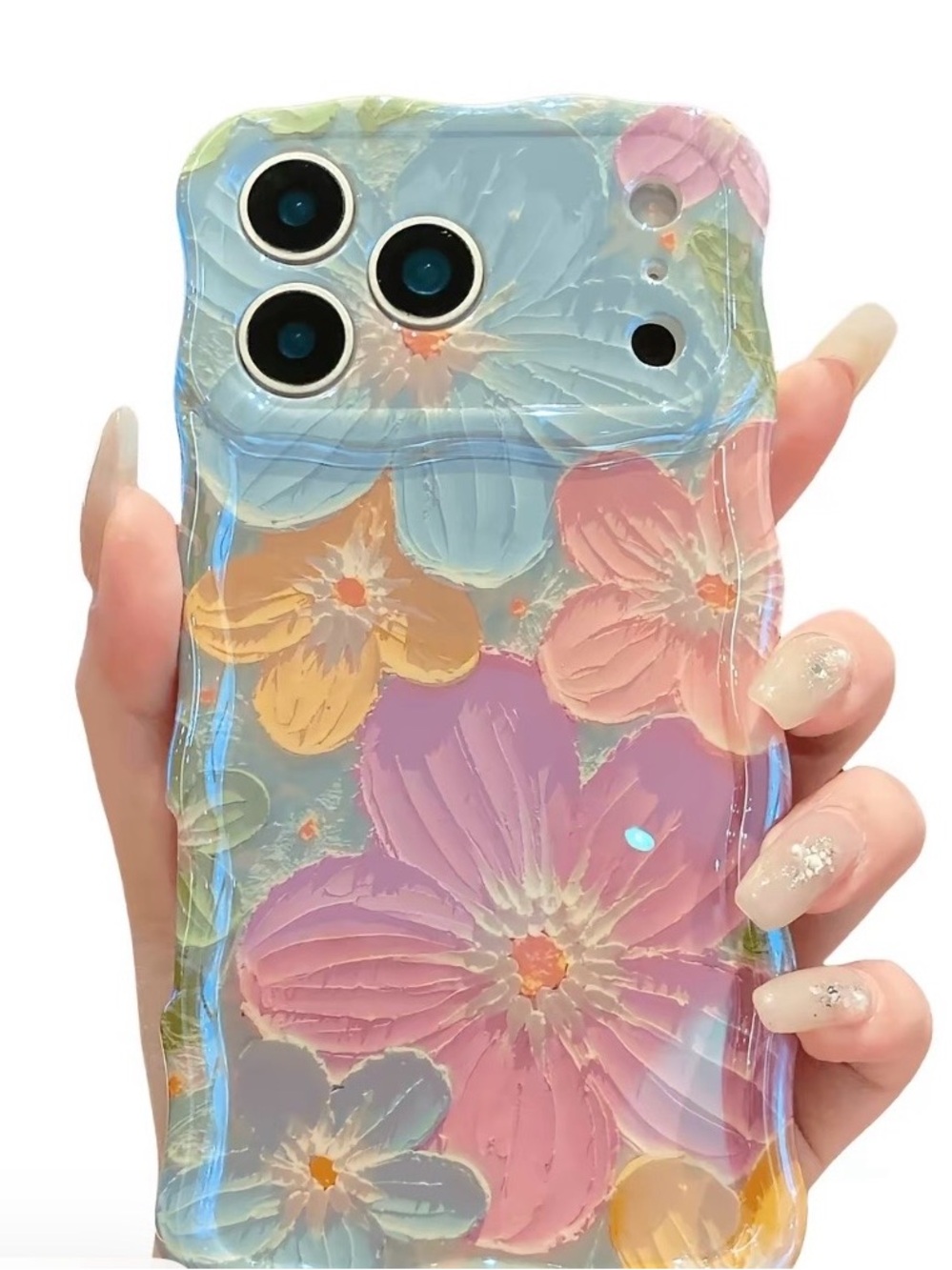 Pastel Floral Clear Gel Phone Case - Pink Blue Yellow